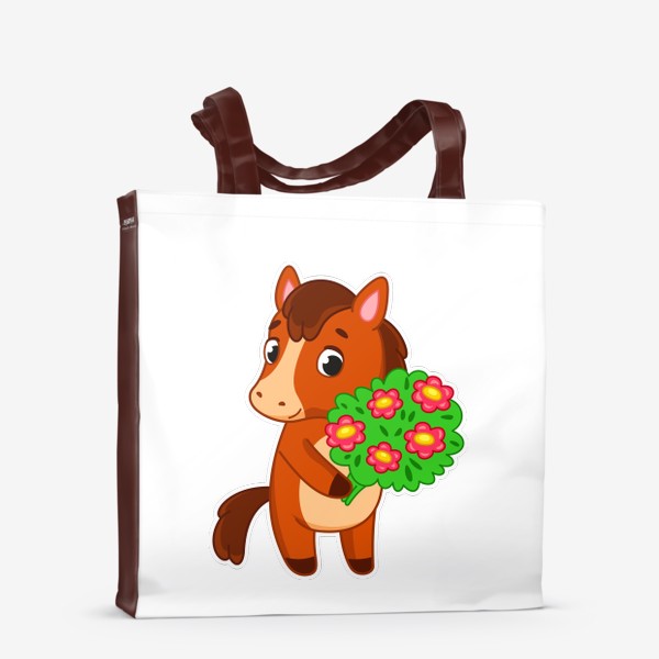 Сумка-шоппер «Лошадка с цветами»