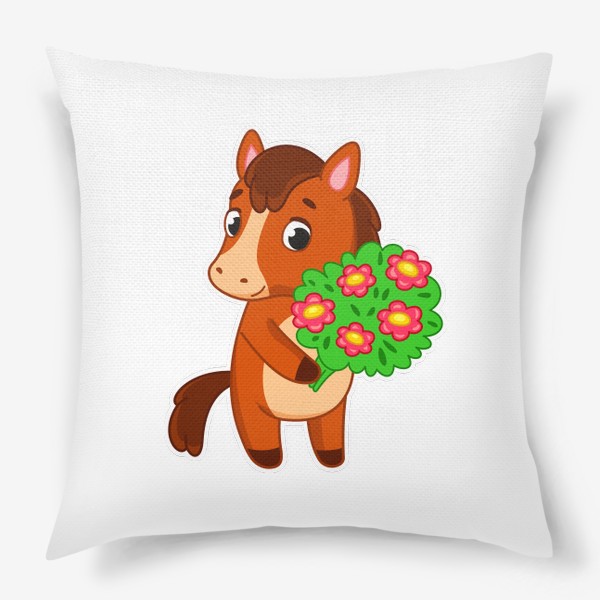 Подушка «Лошадка с цветами»
