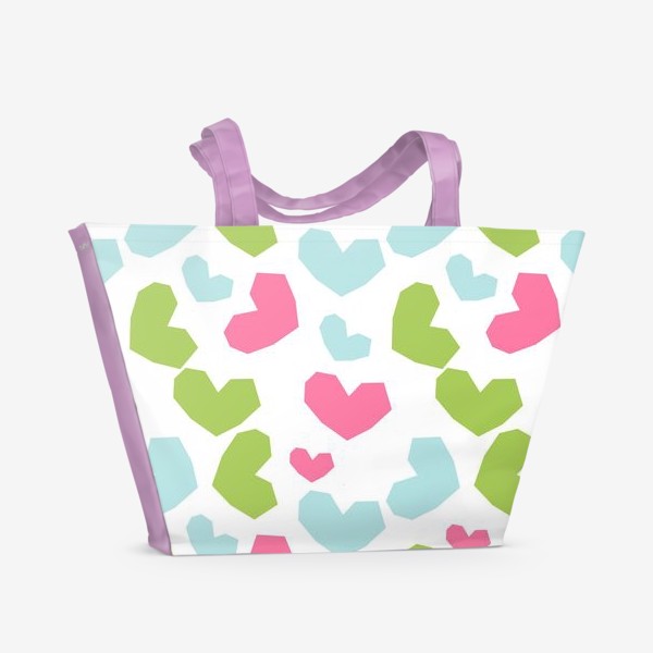 Пляжная сумка «Разноцветные сердечки»