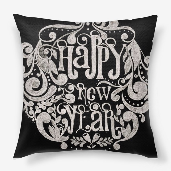 Подушка «Хеппи Новогодний венок»