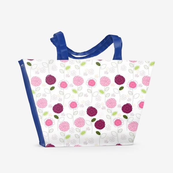 Пляжная сумка «Бесшовный паттерн с цветами.Цветы.»