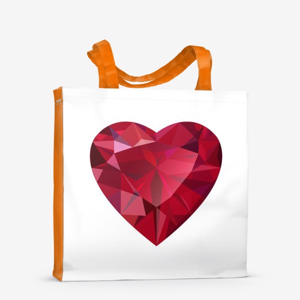 Сумка-шоппер «огранённый камень в форме сердца»
