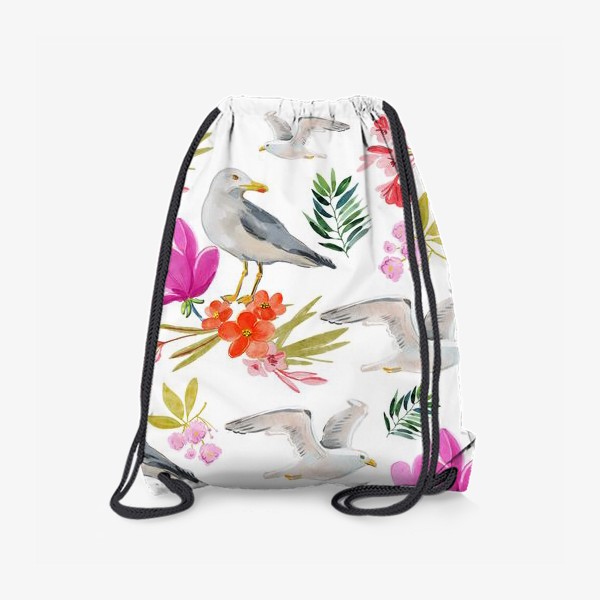 Рюкзак «цветы и чайки»