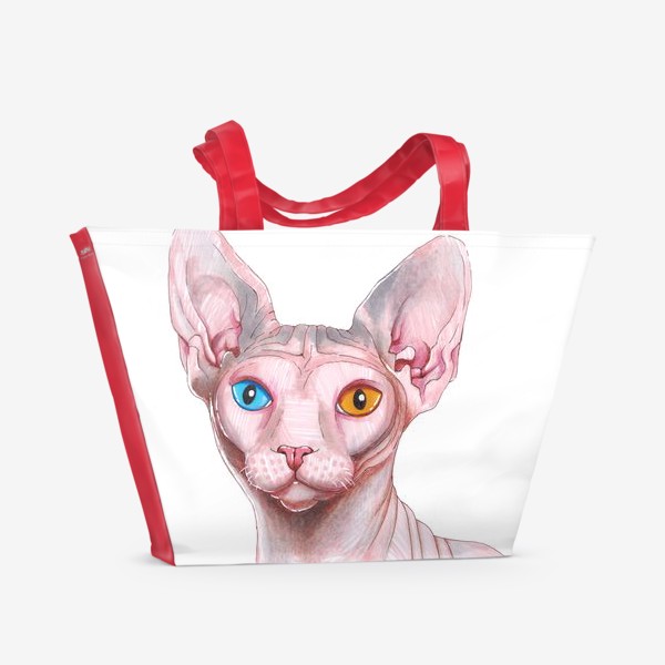 Пляжная сумка «Кошка Сфинкс. Домашние животные»