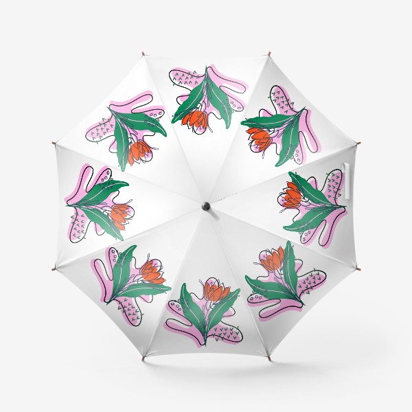 Зонт «Тропические растения. Цветок протеи, листья и текстуры»