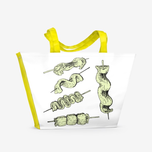 Пляжная сумка «Блюда восточных кухонь. Ккочхи, корейское блюдо»