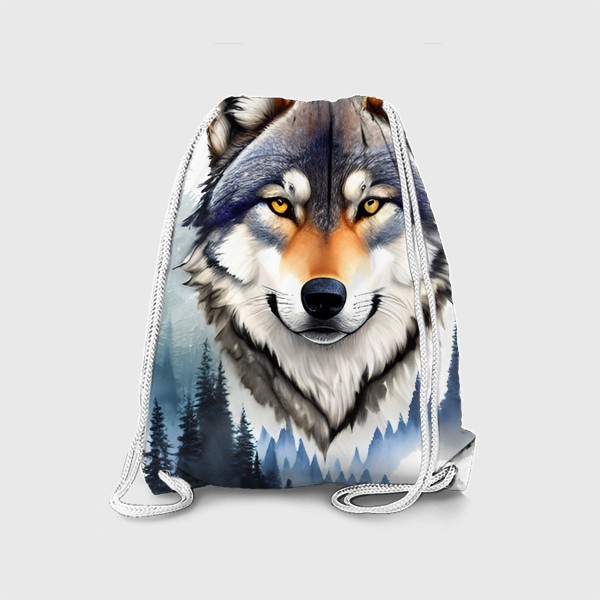 Рюкзак «Волк на фоне горного пейзажа»