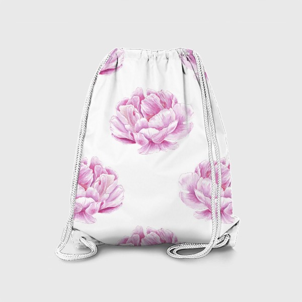 Рюкзак «Розовые пионы, бесшовный паттерн»
