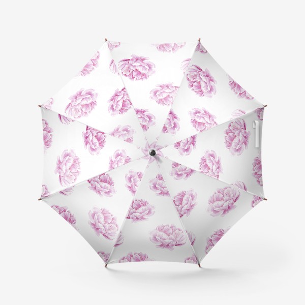 Зонт «Розовые пионы, бесшовный паттерн»