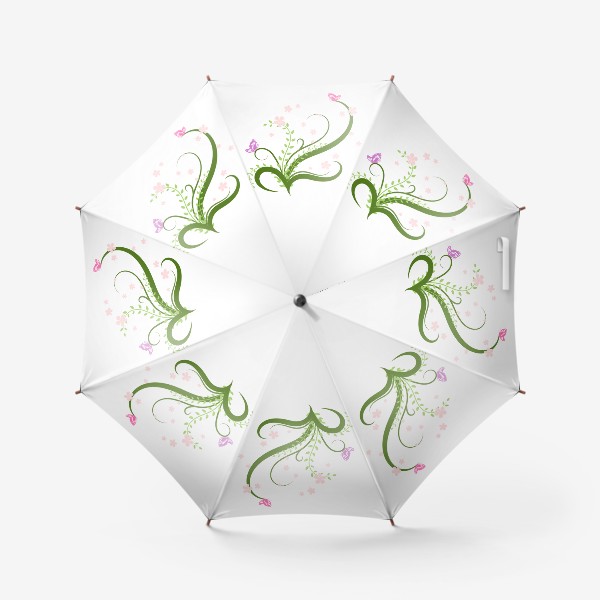 Зонт «Цветы и бабочки»