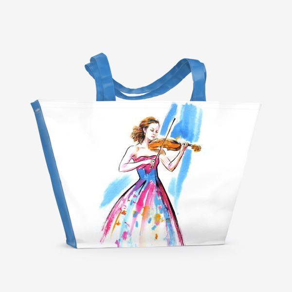 Пляжная сумка «Девушка-скрипачка»