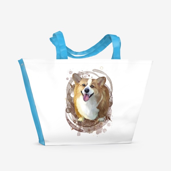 Пляжная сумка «милая собачка корги»