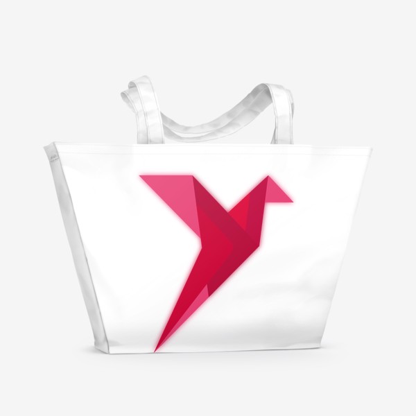 Пляжная сумка «Красная колибри из бумаги»