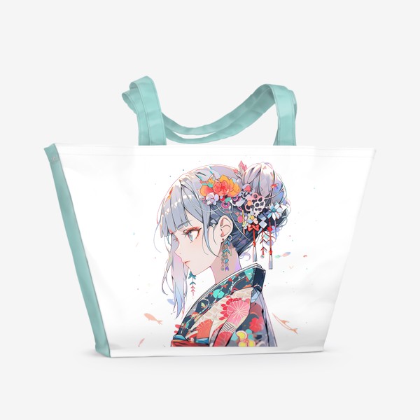 Пляжная сумка «Милая аниме девушка»