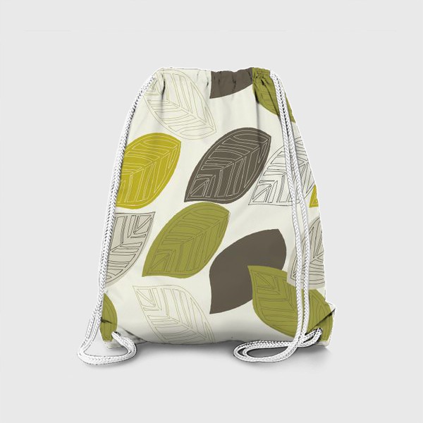 Рюкзак «Бесшовный паттерн с листьями.Скелетные листья.»