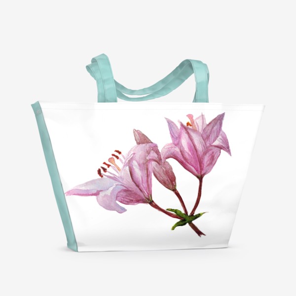 Пляжная сумка &laquo;Розовые садовые лилии&raquo;