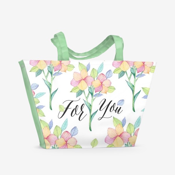 Пляжная сумка «Цветы for you!»