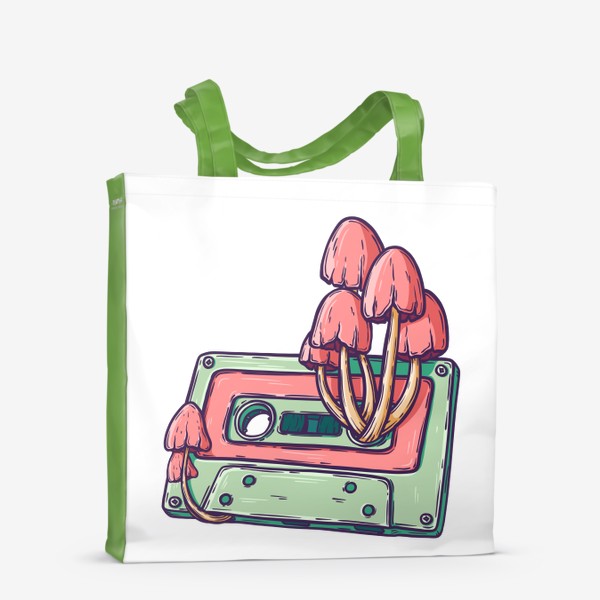 Сумка-шоппер «Ретро кассета и грибы»