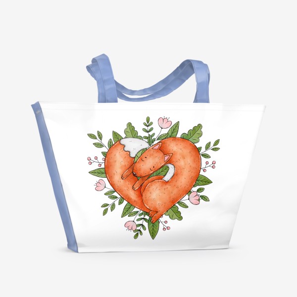 Пляжная сумка «Сердце лис»