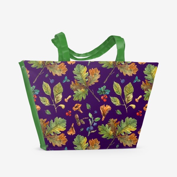 Пляжная сумка «Осенние листья, грибы и ягоды»
