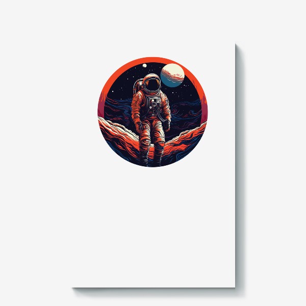 Холст «Космонавт в круге - 2»