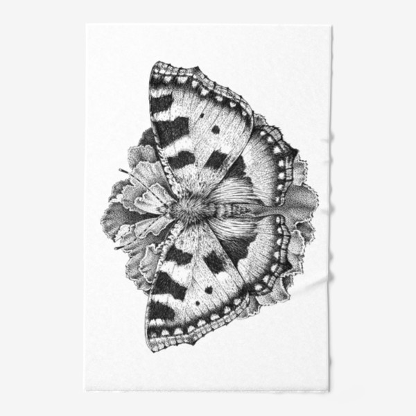 Полотенце «Крапивница на бархатце (бабочка, цветок)»