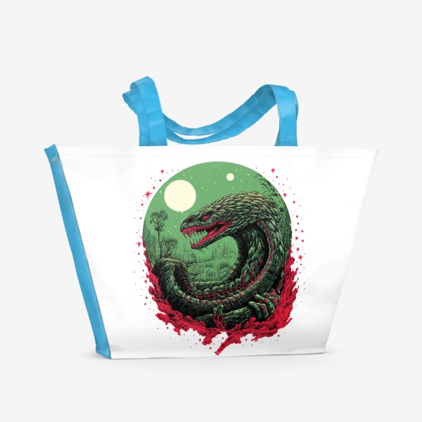Пляжная сумка «Устрашающий змей в круге»