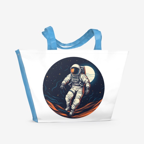 Пляжная сумка «Космонавт в круге - 4»