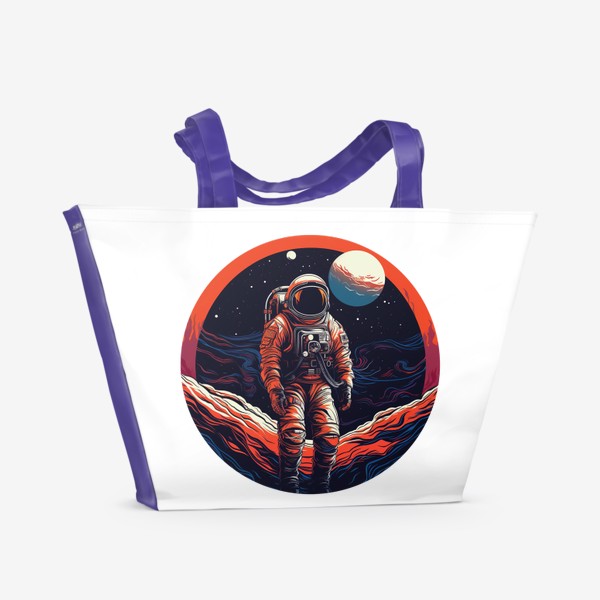 Пляжная сумка «Космонавт в круге - 2»