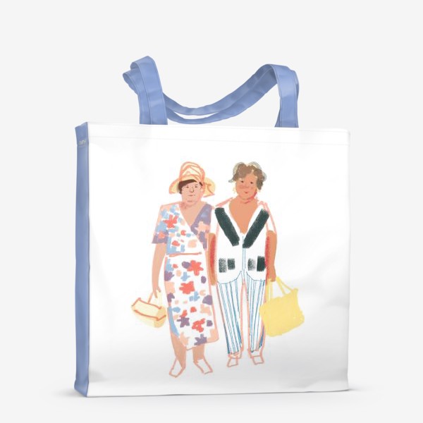 Сумка-шоппер «Яркая графическая иллюстрация. Две модные бабушки подружки. Люди, женщины»