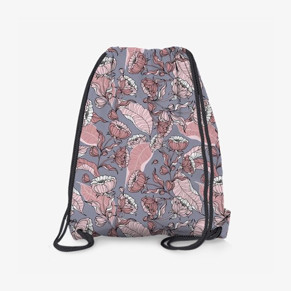 Рюкзак «Нежный цветочный принт, листья»