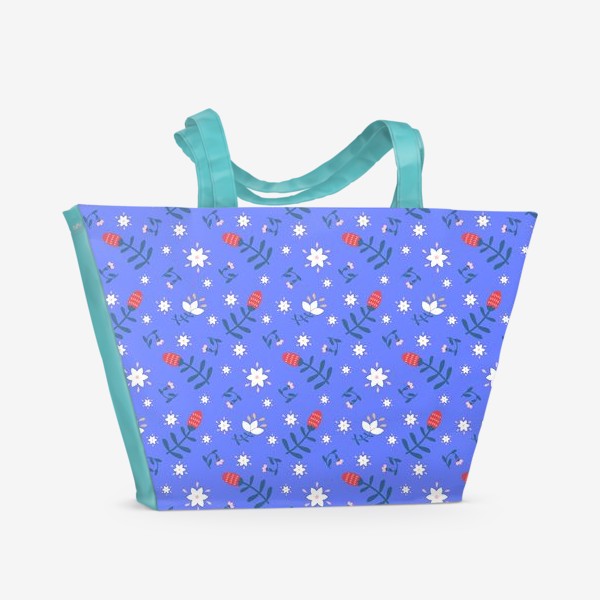 Пляжная сумка «Ягодно- цветочный микс»