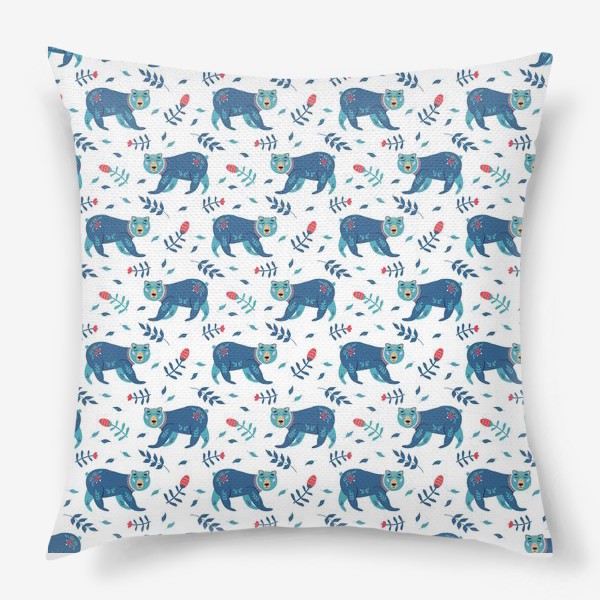 Подушка «Синие медведи»