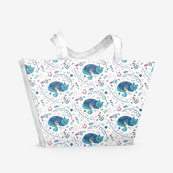 Пляжная сумка «Спящие котики»
