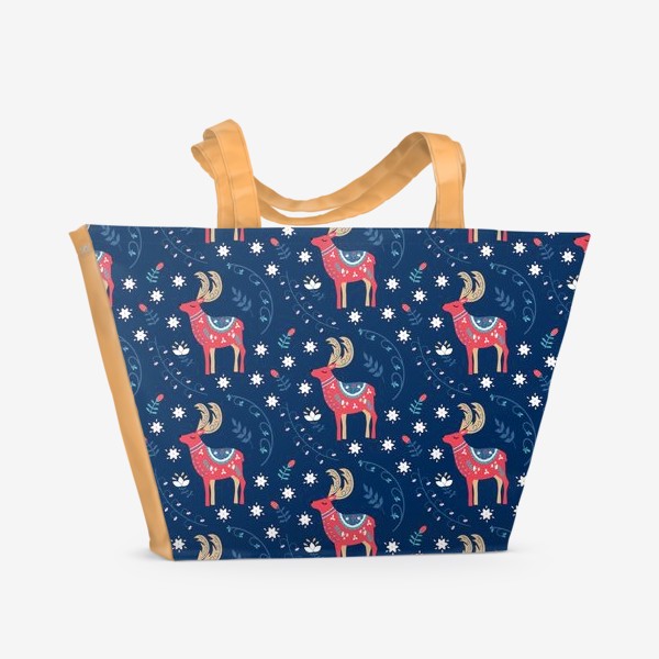 Пляжная сумка «Паттерн с оленями»