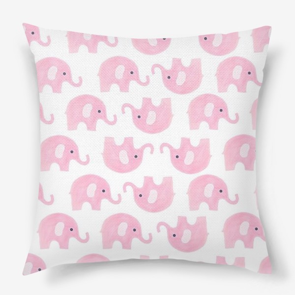 Подушка «розовые слоники»