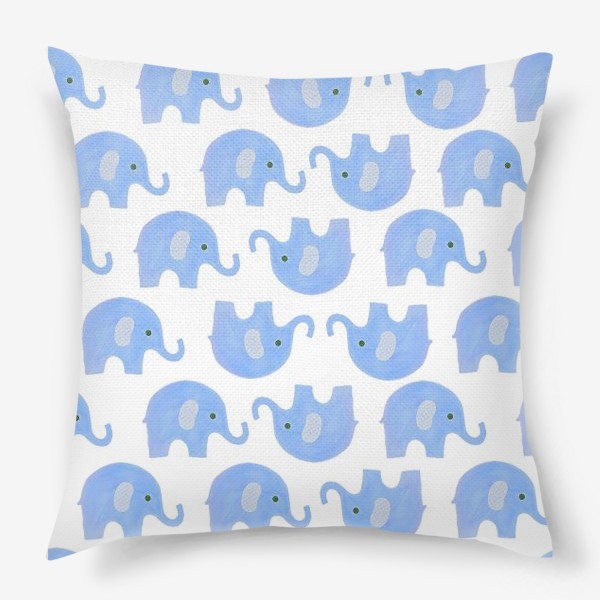 Подушка «голубые слоники»