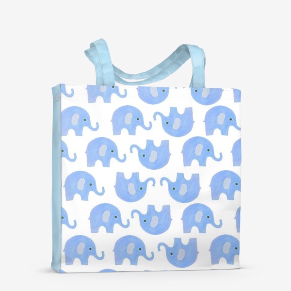 Сумка-шоппер «голубые слоники»