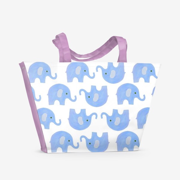 Пляжная сумка «голубые слоники»