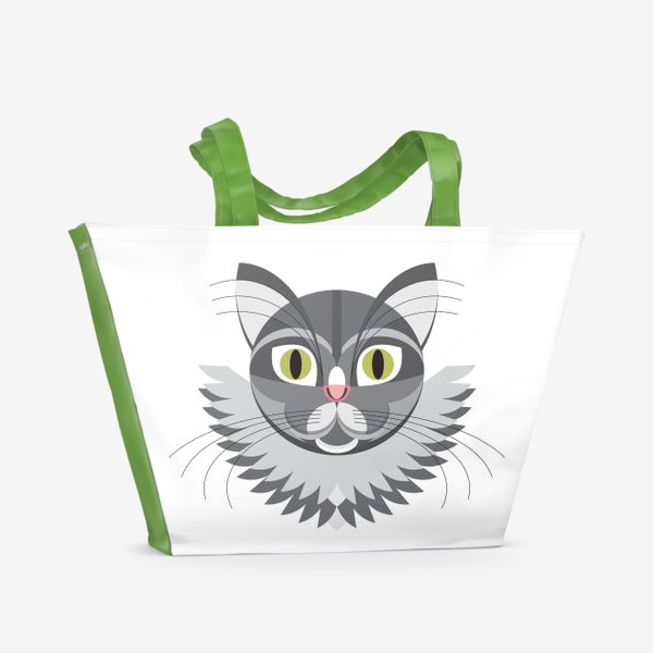 Пляжная сумка «Серый кот»