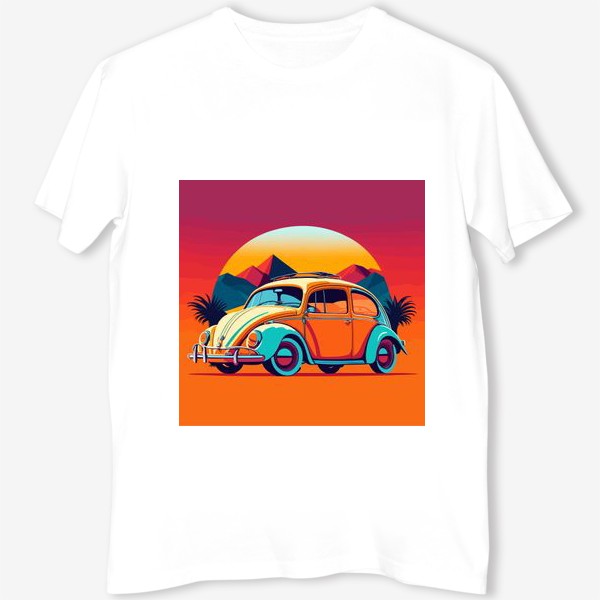 Футболка «Ретро авто  в стиле винтажного постера»