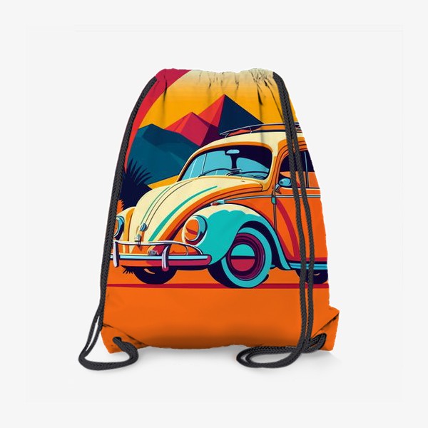 Рюкзак «Ретро авто  в стиле винтажного постера»