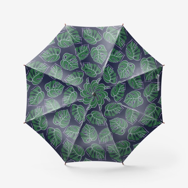 Зонт «Листья монстеры. Тропическое растение»