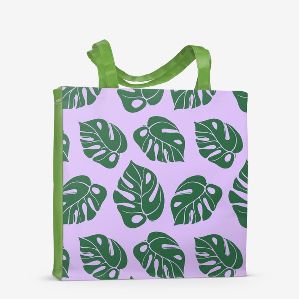 Сумка-шоппер «Листья монстеры. Тропическое растение»