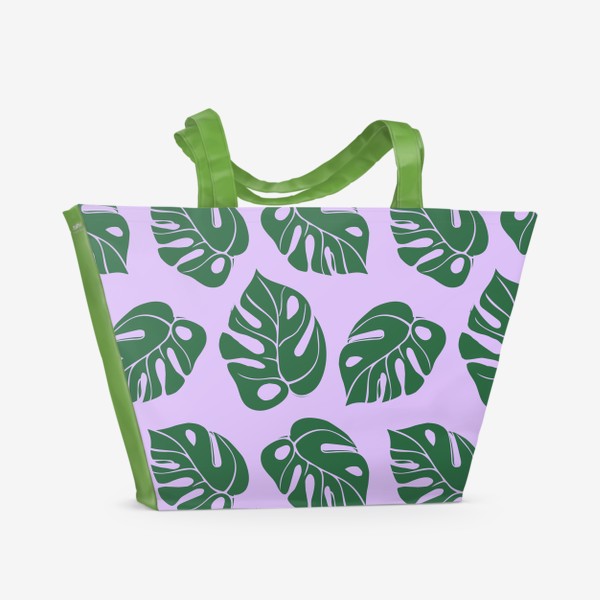 Пляжная сумка «Листья монстеры. Тропическое растение»