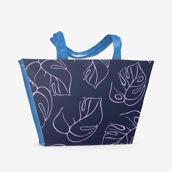 Пляжная сумка «Листья монстеры. Тропическое растение»