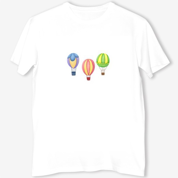 Футболка &laquo;Воздушные шары - акварельный принт для путешественника&raquo;