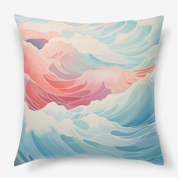 Подушка «Волны в японском стиле»