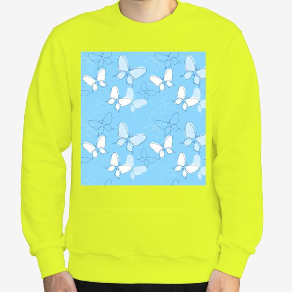 Свитшот «Бесшовный паттерн с бабочками.Бабочки минимализм.»