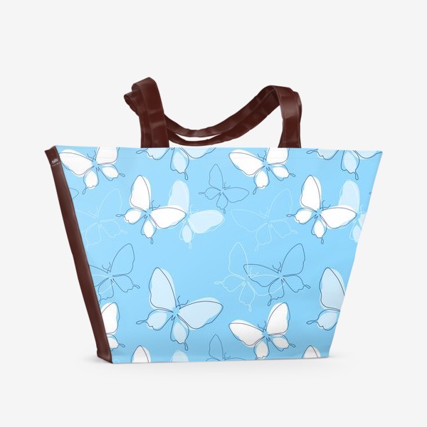 Пляжная сумка «Бесшовный паттерн с бабочками.Бабочки минимализм.»